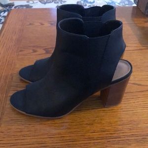 Black peep toe booties